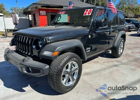 2020 Jeep Wrangler Unlimited Sport z USA, uszkodzony, nr VIN 1C4HJXDG8LW296015